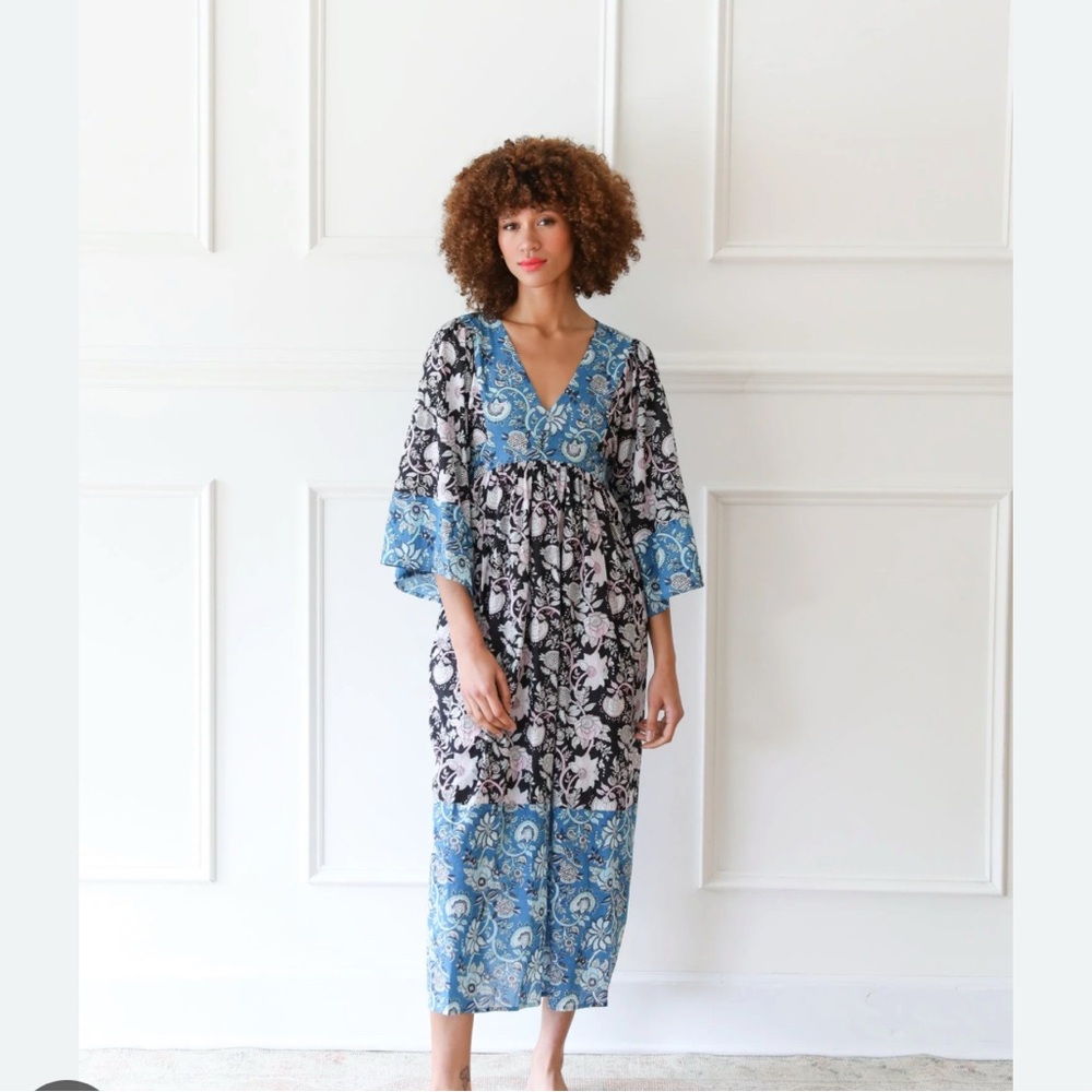 MILLE Adele Dress in French Blue Patchwork M new without tag